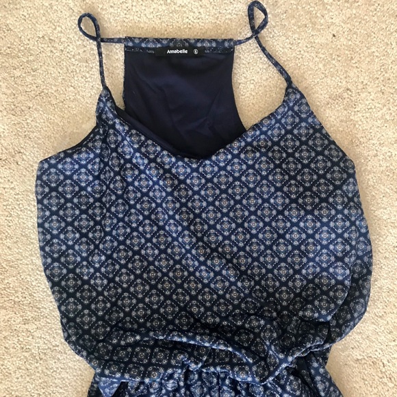 (Last One) Blue Floral Patterned Jumpsuit - Picture 7 of 8